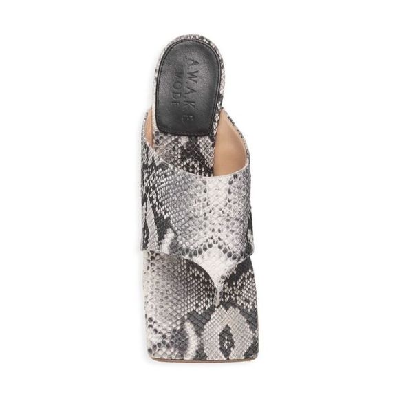A.W.A.K.E. MODE
Katie Square-Toe Snakeskin-Embossed Leather Thong Sandals - Picture 4 of 7